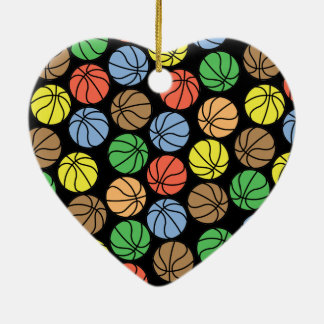 Kleurrijk basketbalpatroon keramisch ornament