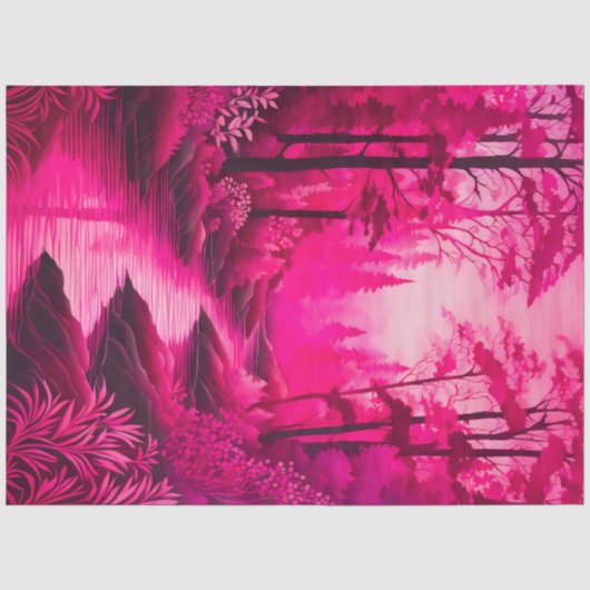 Kleurrijk Batik Forest Art Tissue Paper Tissuepapier (Voorkant)