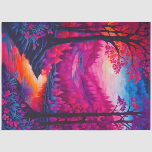 Kleurrijk Batik Forest Art Tissue Paper Tissuepapier (Voorkant)
