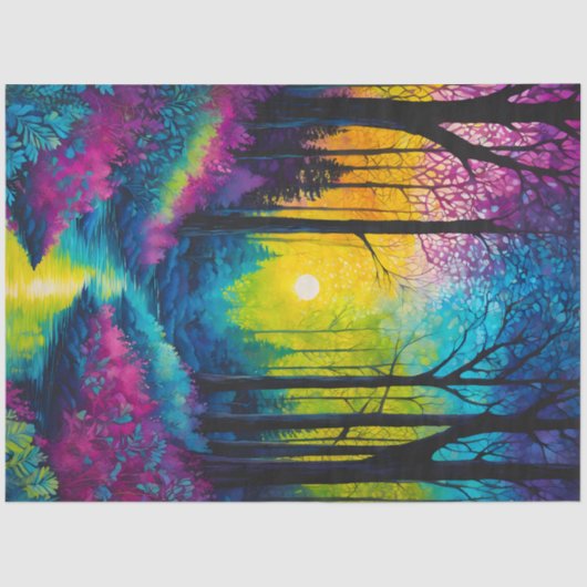 Kleurrijk Batik Forest Art Tissue Paper Tissuepapier (Voorkant)