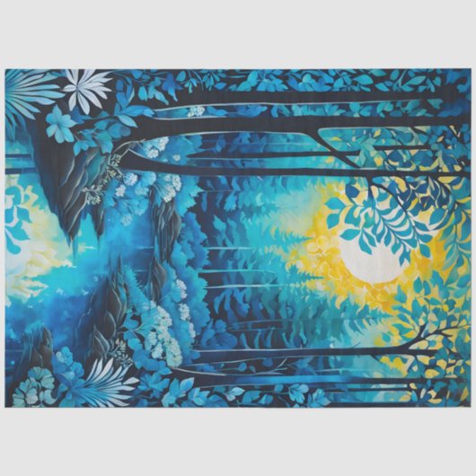 Kleurrijk Batik Forest Art Tissue Paper Tissuepapier (Voorkant)
