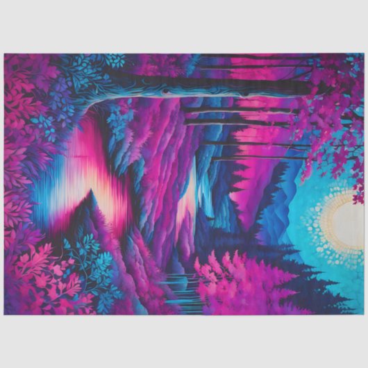 Kleurrijk Batik Forest Art Tissue Paper Tissuepapier (Voorkant)