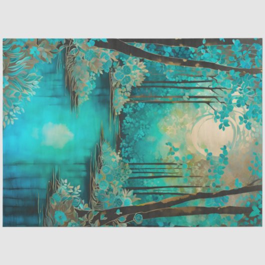 Kleurrijk Batik Forest Art Tissue Paper Tissuepapier (Voorkant)