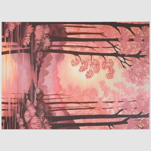 Kleurrijk Batik Forest Art Tissue Paper Tissuepapier (Voorkant)