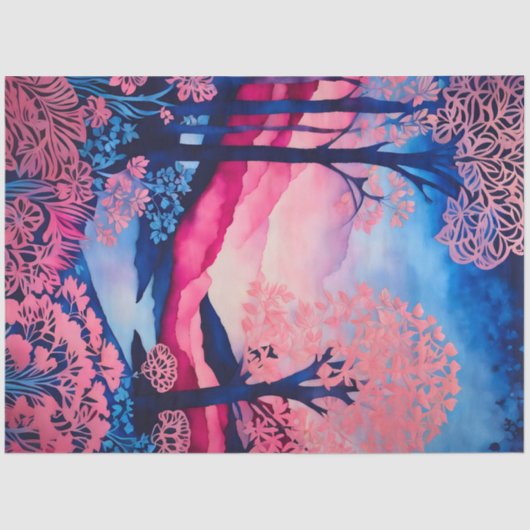 Kleurrijk Batik Forest Art Tissue Paper Tissuepapier (Voorkant)