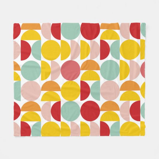 Kleurrijk Bauhaus Fleece Deken (Voorkant (Horizontaal))