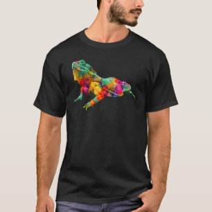 Kleurrijk Bebaarde Dragon Lizard Reptiel kostuum T-shirt