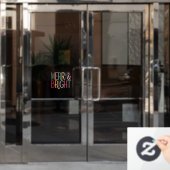 Kleurrijk Bedrijfslogo Vrolijk en Helder Kerstfees Raamsticker (Kantoordeur)