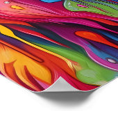 Kleurrijk Beer Abstract schilderen Cabine Art Poster (Hoek)