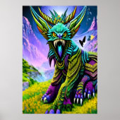 Kleurrijk beer beest | AI Art Poster (Voorkant)