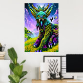 Kleurrijk beer beest | AI Art Poster (Thuiskantoor)