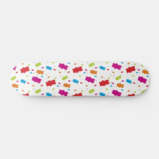 Kleurrijk Beer dot Patroon Persoonlijk Skateboard (Horizontaal)