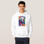 Kleurrijk Beer portret Hoodie (Voorkant volledig)