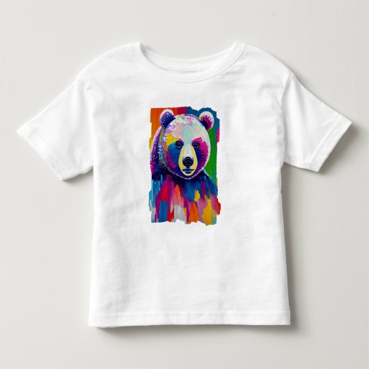 Kleurrijk Beer portret Kinder Shirts (Voorkant)
