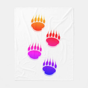 Kleurrijk Beer Verf Drukt Keramische Tegel Fleece Deken