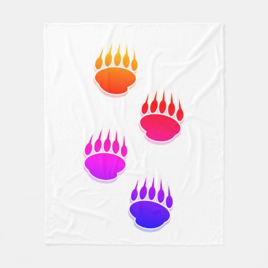 Kleurrijk Beer Verf Drukt Keramische Tegel Fleece Deken (Voorkant)