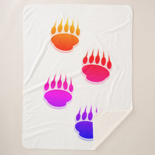 Kleurrijk Beer Verf Drukt Keramische Tegel Sherpa Deken