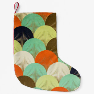 Kleurrijk behang: artistiek ontwerp. kleine kerstsok