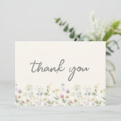 Kleurrijk Beige Wildflower Vrijgezellenfeest Bedankkaart (Staand voorkant)