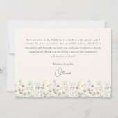 Kleurrijk Beige Wildflower Vrijgezellenfeest Bedankkaart (Achterkant)