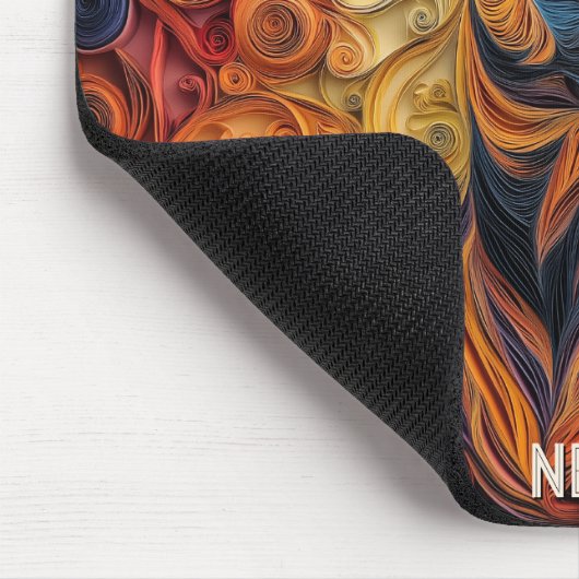 Kleurrijk Belgisch Malinois Papier Quilling Portre Muismat (Hoek)