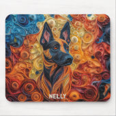 Kleurrijk Belgisch Malinois Papier Quilling Portre Muismat (Voorkant)