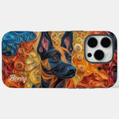 Kleurrijk Belgisch Malinoisportret Case-Mate iPhone Case (Achterkant (horizontaal))
