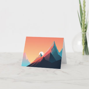 Kleurrijk berglandschap bedankkaart