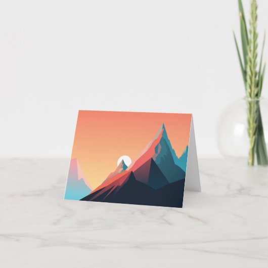 Kleurrijk berglandschap bedankkaart (Voorkant)