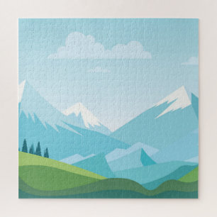 Kleurrijk berglandschap legpuzzel