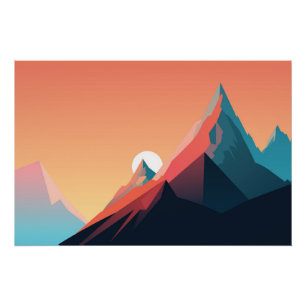 Kleurrijk berglandschap perfect poster