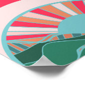 Kleurrijk berglandschap Zonsondergang Meisjes Poster (Hoek)