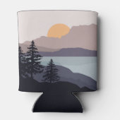 Kleurrijk Bergmeer zonsopgang landschap Blikjeskoeler (Achterkant)