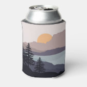 Kleurrijk Bergmeer zonsopgang landschap Blikjeskoeler (Blikje Achterkant)