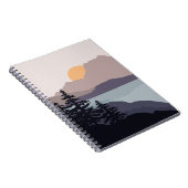 Kleurrijk Bergmeer zonsopgang landschap Notitieboek (Rechterzijde)