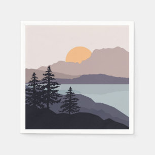 Kleurrijk Bergmeer zonsopgang landschap Servet
