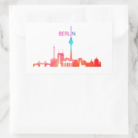 Kleurrijk Berlijn Rechthoekige Sticker (Tas)