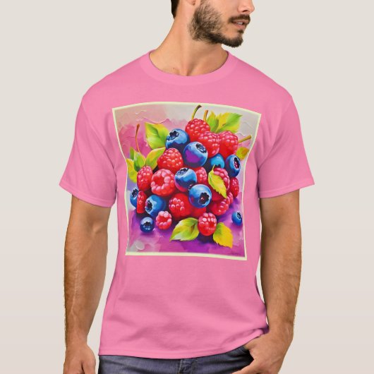 Kleurrijk Berry Feast T-shirt (Voorkant)