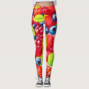 Kleurrijk bessenpatroon leggings