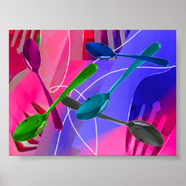Kleurrijk Bestek Culinair Kunstposter Poster