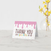 Kleurrijk bestrooit Doughnut dank u Kaart (Gele Bloem)