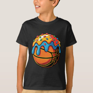 Kleurrijk Bevroren Skelet Dessert Stijl Kunstwerk T-shirt