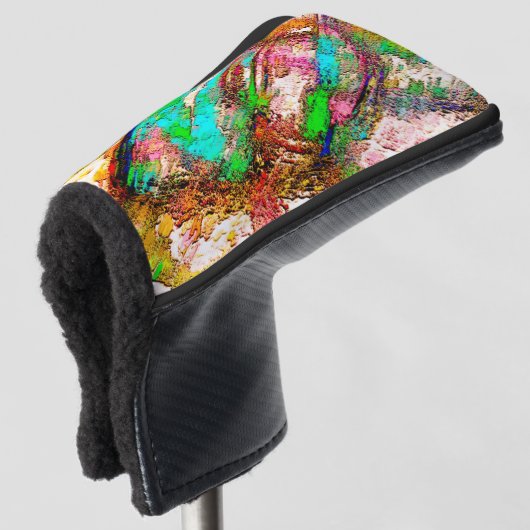 Kleurrijk - bijtend en ruw golfheadcover (3/4 voorkant)