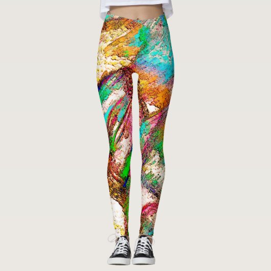 Kleurrijk - bijtend en ruw leggings (Voorkant)