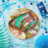 Kleurrijk - bijtend en ruw papieren bordje (Feest)