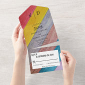 Kleurrijk bijthout Alle in One Wedding Invite All In One Uitnodiging (Afscheurbaar)