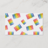 Kleurrijk binnenontwerp van regenboogstrepen visitekaartje (Achterkant)