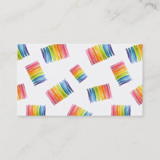 Kleurrijk binnenontwerp van regenboogstrepen visitekaartje (Achterkant)