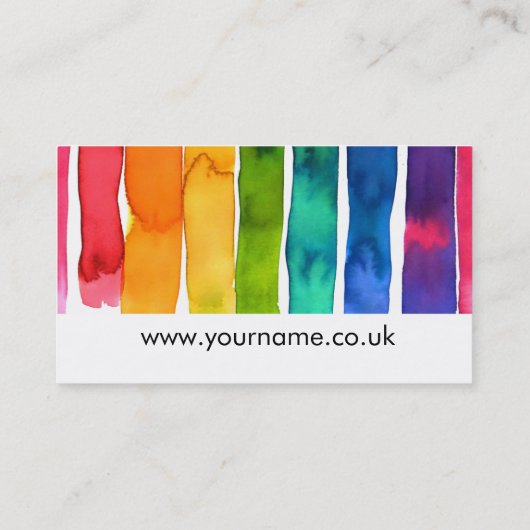 Kleurrijk binnenontwerp van regenboogstrepen visitekaartje (Achterkant)