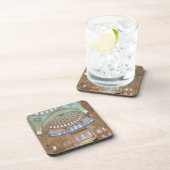 Kleurrijk binnenste plafond van blauwe moskee drankjes onderzetter (Rechterzijde)